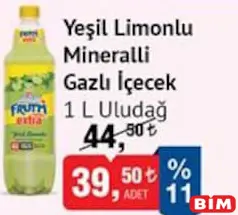 ULUDAĞ YEŞİL LİMONLU MİNERALLİ GAZLI İÇECEK 1 L fiyat ve kampanya bilgisi